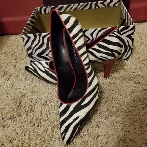 Zebra striped heels
